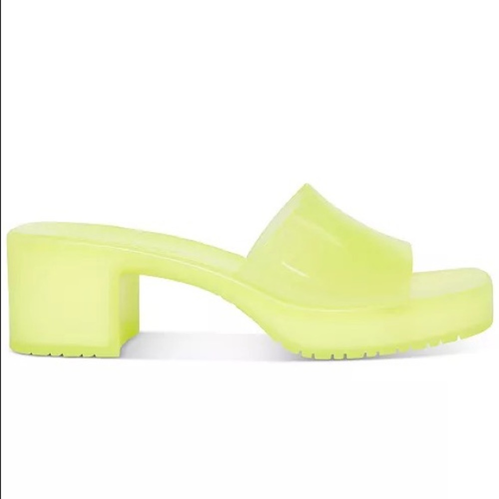Steve Madden “Harlin Jelly” Block-Heel Sandals, NWT.